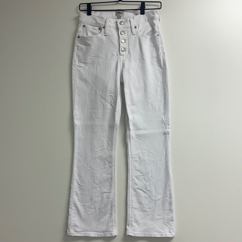 J. Crew 10" demi-boot crop jean in white Item AV717*